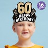 Big Dot of Happiness 60th Birthday Paper Crowns, Happy Birthday Party Headbands for Adults, DIY Black & Gold Milestone Party Hat Favors, 16 Count - 2 of 4