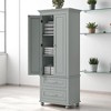 Tall Storage Cabinet with 2 Drawers and Adjustable Shelf, Freestanding MDF Organizer with 2 Doors and Anti-Tip Kit - 3 of 4
