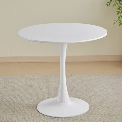 NicBex Dining Table Kitchen Table Round Dining Table Bar Table with Pedestal Base for Kitchen and Dining Room Space Saving