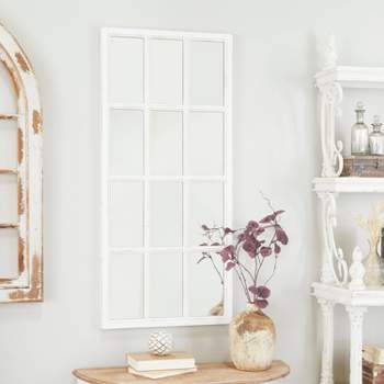 Wood Window Pane Inspired Wall Mirror White - Olivia & May