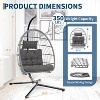 Patio Swing Chair with Stand and Rattan Wicker, 350 lbs Capacity Outdoor and Indoor Hammock Chair with Waterproof Cushion for Living room,Patio - 4 of 4