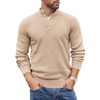 COOFANDY Men's Quarter Button Sweater Lightweight Mock Neck Pullover Sweater Fashion Casual Knitted Waffle Henley Sweater - 3 of 4