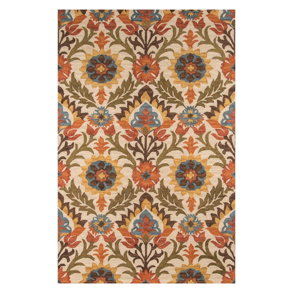  Floral Tufted Accent Rug Gold