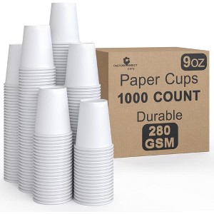 Crown Display 9 oz. Disposable Coffee Cups Paper Cups Hots Drinks/Cold Cups Durable Disposable Hot Tea Cup Disposable - 1 of 4