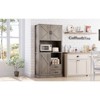 Modern Kitchen Pantry Cabinet with Microwave Stand, 71 Inch Tall Hutch Bar Cabinet with 2 Drawers, 3 Door Cabinets, Adjustable Shelves - 4 of 4