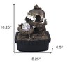 HomeRoots 10" Black Polyresin Wolf Tabletop Fountain Sculpture - 3 of 4