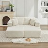 73.6" Corduroy Upholstery Cloud Modular Sectional Sofa Bed with Double Chaise Lounges, All-Foam Compression Design - 3 of 4
