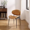 HOMLUX Set of 2 Upholstered Poplar Dining Chair Modern Faux Leather Accent Chair For Bedroom，Kitchen Dining Room，Breakfast nook - 3 of 4