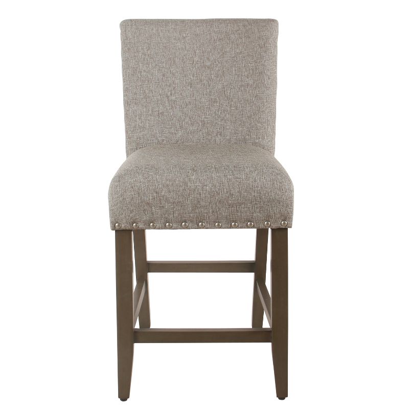 24" Upholstered Counter Height Barstool with Nailheads - HomePop, 1 of 10