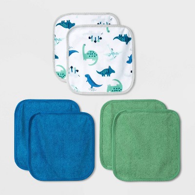 Baby Boys' 6pk Dino Washcloth Set - Cloud Island™ Blue