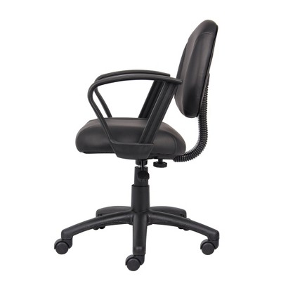 Black LeatherPlus Ergonomic Task Chair with Fixed Arms