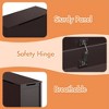 INFURNIC Utility Storage Cabinets Kids Wooden Toy Box Storage With Safety Hinged Lid, Storage Box For Bedroom, Study, Nursery, Brown, 31.5"*13"*16.7" - 2 of 4