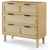3 Rattan Drawer Dresser With 3 Wide Drawers, Metal Handles Modern Rattan Dresser Cabinet For Bedroom, Living Room - 4 of 4