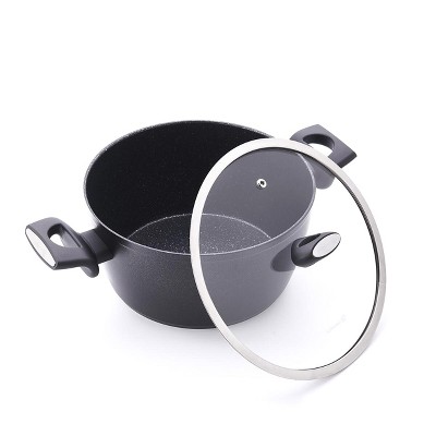 Korkmaz 3 Liter Black Aluminum Nonstick Casserole Dish with Lid