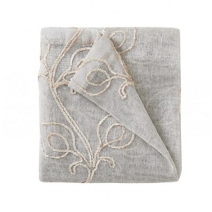 HomeRoots Set of Two 96" Beige Boho Embroidered Window Panels - 1 of 4