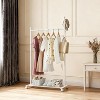 Rack Metal Coat Rack with Wheels, Rolling Closet Rack with Wheels, Metal Coat Rack Freestanding for Small Space Corner Bedroom Hallway Entryway - 4 of 4