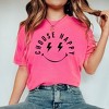 Simply Sage Market Women's Choose Happy Lightning Eyes Short Sleeve Garment Dyed Tee - 2 of 3