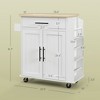 Rolling Island with Wheels for Kitchen, Kitchen Island on Rollers with Power Outlets, Drawer, and Doors - 3 of 4