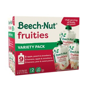 Beech-Nut Fruities Baby Food Pouch Variety Pack - 3.5oz/9ct - 1 of 4