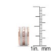 Steeltime Ladies 18k rose gold plated stainless steel huggie with greek key and stainless steel accent - 3 of 4