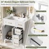Mshliw 30" Bathroom Vanity with Ceramic Sink, Deep Drawer, Gold Handles & Soft-Close Doors aa??Modern Storage Cabinet - 4 of 4