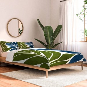 Deny Designs Modern Tropical Deep Woods Comforter and Pillow Sham Set Blue - 1 of 4
