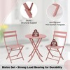 homfan 3-Piece Outdoor Bistro Set - Small Iron Patio Table & 2 Chairs, Cafe Dining Set for Balcony, Garden, Apartment, All-Weather Bistro Furniture - 3 of 4