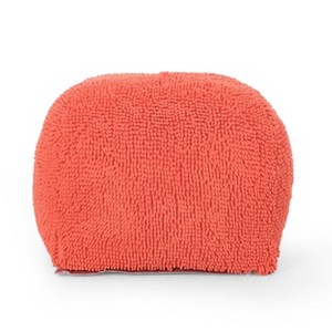 Sapphtopaz Modern Square Ottoman with Chenille Upholstered Fun and Colorful Pouf with Cozy Texture Plush Foot Stools for Living Room,Bedroom - 1 of 4