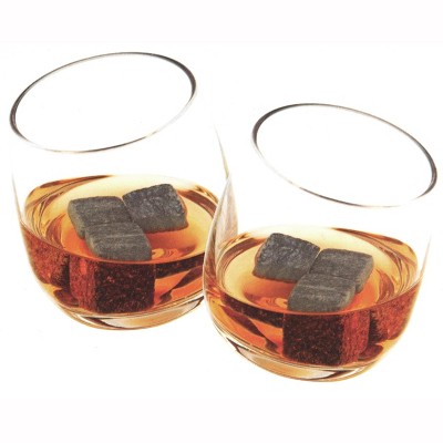 True Brands Glacier Rocks Whiskey Soapstone Ice Cube and Rocking Tumbler 8 Piece Gift Set