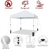 8x8ft Pop Up Canopy, 3 Height Settings, Folding Gazebo Shelter with Waterproof Cover & Wheeled Bag for Outdoor Events, Camping & Parties, White - 3 of 4