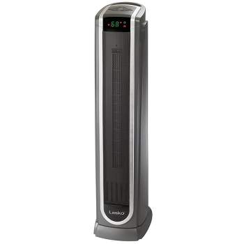 Lasko 5572 Portable Electric 1500 Watt Room Oscillating Ceramic Tower Space Heater with Logic Center Remote, Adjustable Thermostat, and Timer