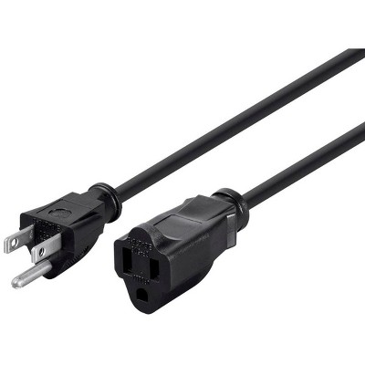 Monoprice Power Extension Cord Cable - 6 Feet - Black | 14AWG 15A (NEMA 5-15P to NEMA 5-15R)