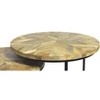HomeRoots Set of Two Natural and Black Solid Wood and Metal Round Frame Nested Tables - 4 of 4