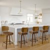 Bekrvio Swivel Counter Height Bar Stools Set of 1/2/3/4,26" Faux Leather Upholstered Bar Stools with Back & Bent Wood Frame for Kitchen Island - 2 of 4
