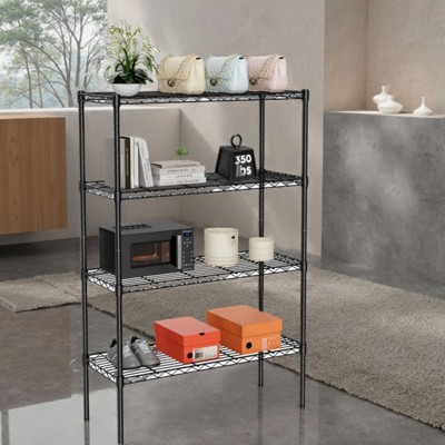 SEVOBAL Utility Storage Shelves 4 Tier Adjustable Metal Wire Rack Heavy Duty Storage Shelving for Kitchen, Garage, Laundry, Black, 13.7"*35.4"*54"