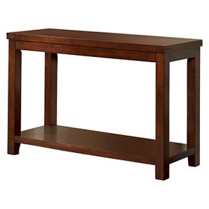 miBasics Sineca Simple Natural Wood Grain Sofa Table Dark Cherry: Transitional Entryway Table with Storage Shelf - 1 of 4