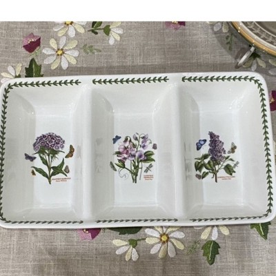Botanic Garden Floral Ceramic 3-Section Serving Platter