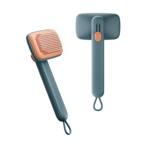 BABYYER Ergonomic Pet Cat Dog Knot Comb Floating Hair Removal One Click Stainless Steel Safe Comfortable Easy to Use and Clean - 1 of 4