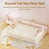 DoCred Toddler Floor Bed for Kids, Wood Floor Bed w/Slats & Fence for Girls and Boys, Montessori Bed Frame - 2 of 4