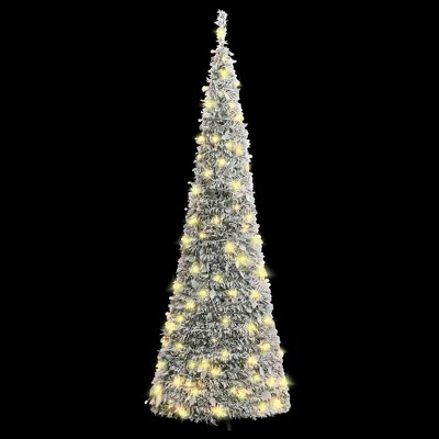 Christmas Tree Outdoor Artificial Xmas Tree Pop-up Flocked Snow 50 LEDs vidaXL