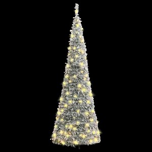 Christmas Tree Outdoor Artificial Xmas Tree Pop-up Flocked Snow 50 LEDs vidaXL - 1 of 4