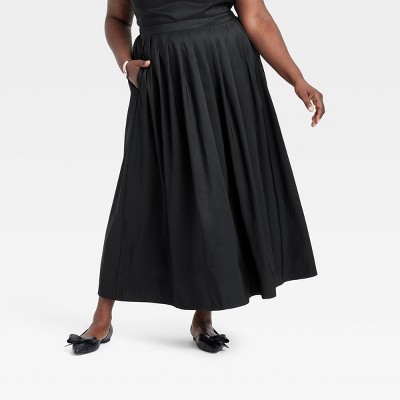Women's Pleated A-Line Maxi Skirt - A New Day™