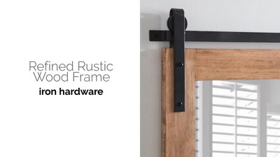 Rustic Brown and Black Wood Framed Wall Mirror