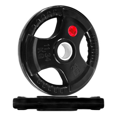 Sapphtopaz Olympic Rubber Coated Cast Iron Weight Plates for Barbell, 2-Inch Barbell Plates for Weightlifting, Strength Training in Home & Gym