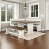 Royal Hampton 4pc Corner Breakfast Nook Set | Farmhouse Dining Table with 3 Benches - 2 of 4