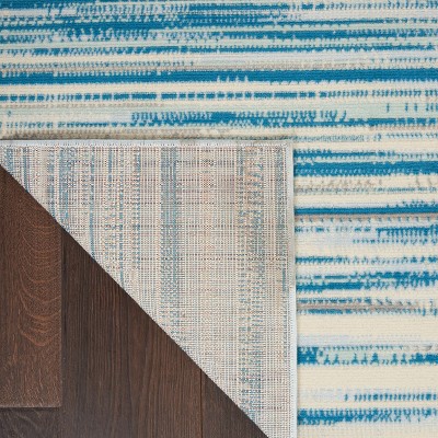 Hand-knotted Blue Synthetic Rectangular 6' x 9' Area Rug