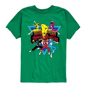 Boys' - Power Rangers - Retro Rangers Comic- Boy's Short Sleeve Tee Short Sleeve Graphic T-Shirt - 1 of 4