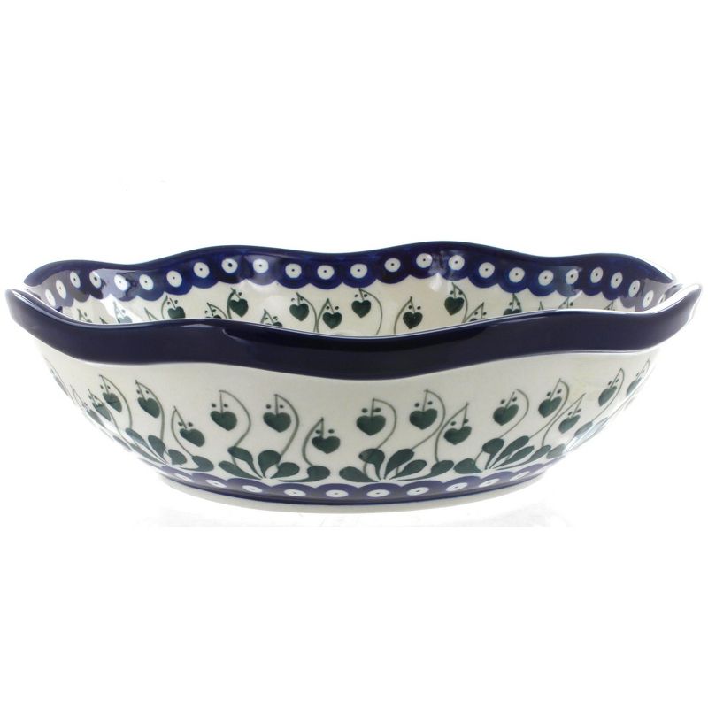 Blue Rose Polish Pottery 273 Ceramika Artystyczna Large Scallop Bowl, 3 of 4