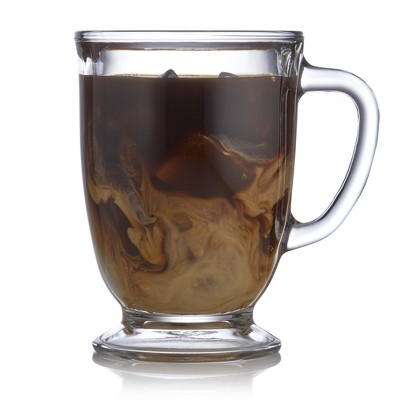 Le'raze Set Of 6 Clear Borosilicate Glass Coffee And Tea Mugs With Handles,  15oz. : Target