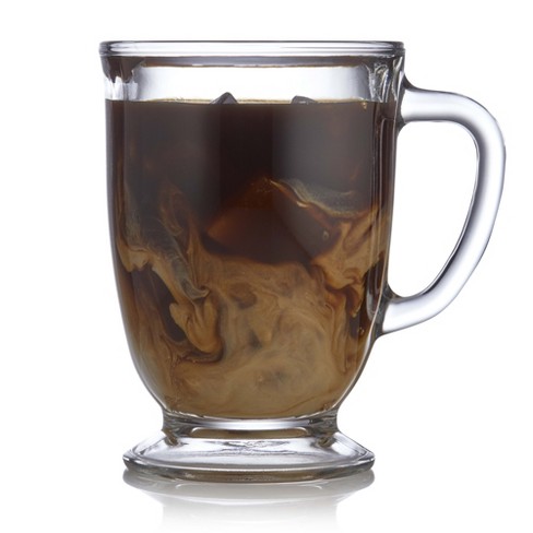 Le'raze Set Of 6 Clear Borosilicate Glass Coffee And Tea Mugs With